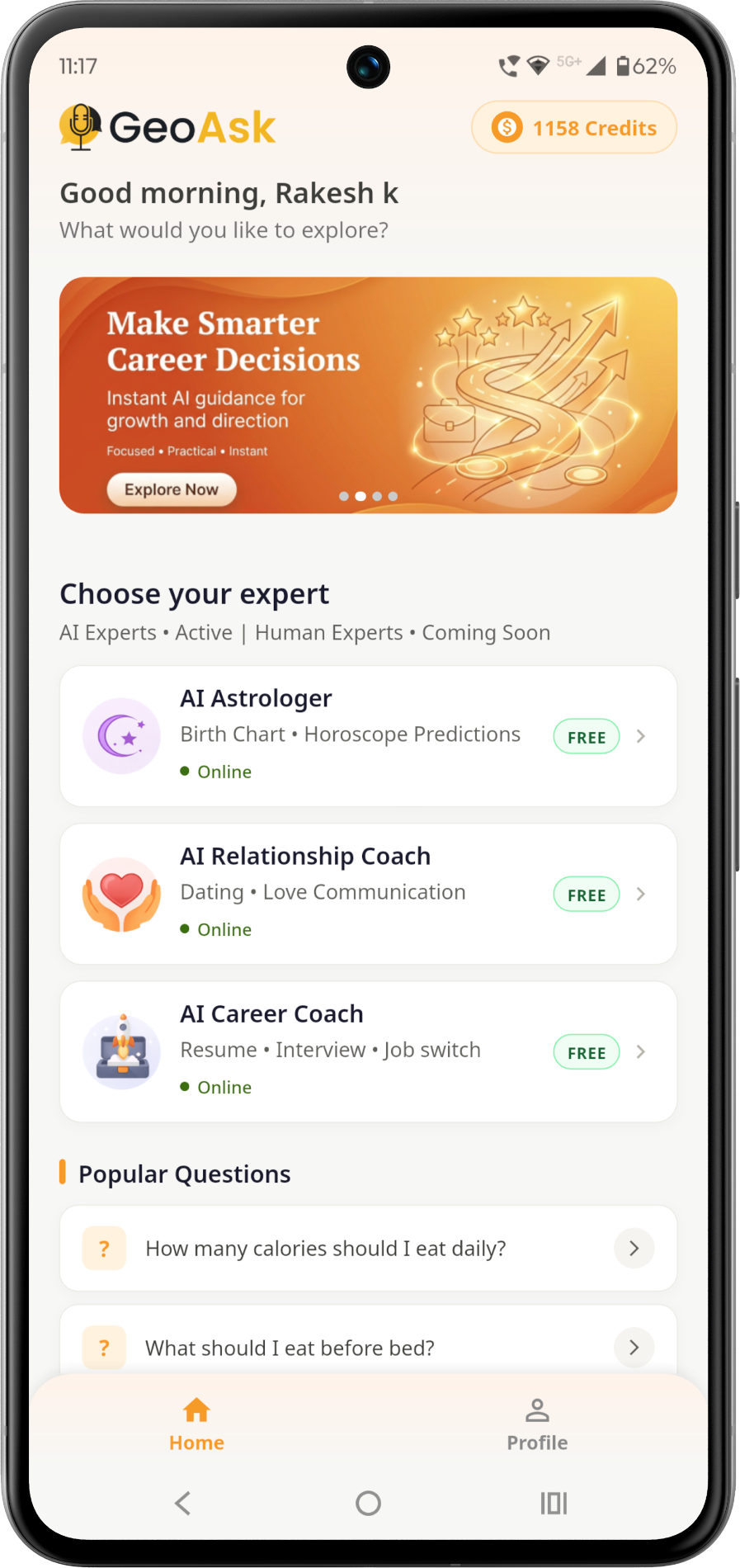 Career screen